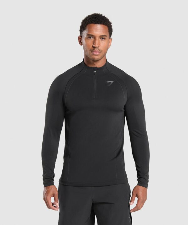 Apex Seamless 1/4 Zip Black/Dark Grey