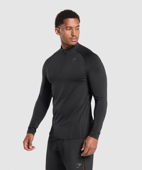 Apex Seamless 1/4 Zip Black/Dark Grey - Image 3