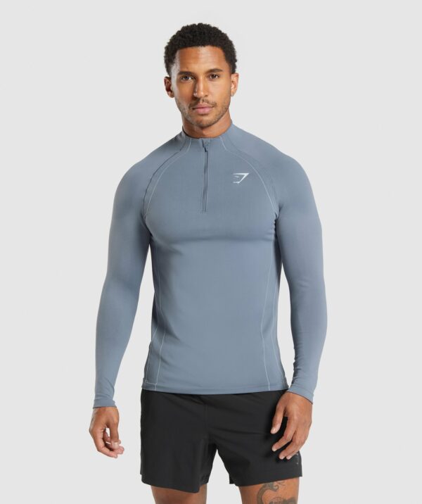 Apex Seamless 1/4 Zip Iron Blue/Cool Blue