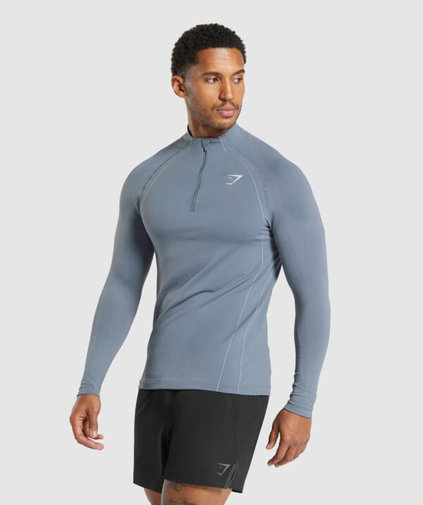 Apex Seamless 1/4 Zip Iron Blue/Cool Blue - immagine 3