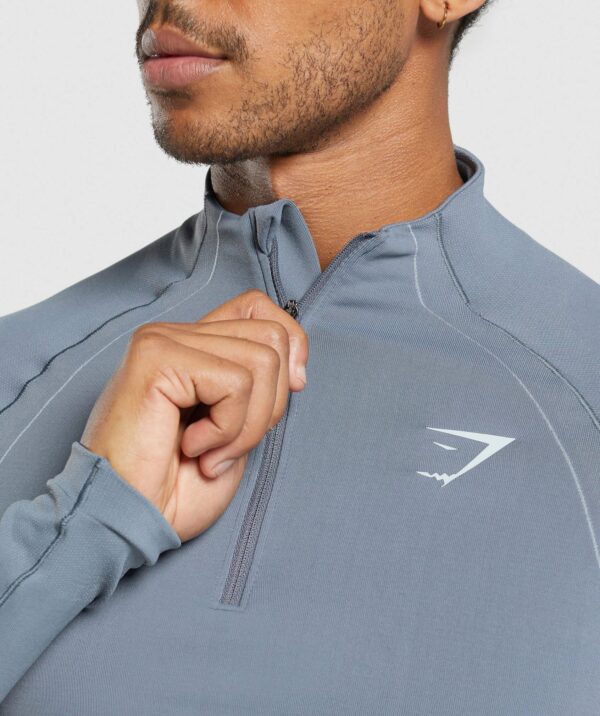 Apex Seamless 1/4 Zip Iron Blue/Cool Blue - immagine 5