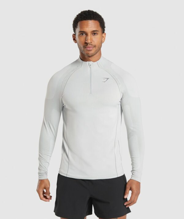 Apex Seamless 1/4 Zip Light Grey/Medium Grey