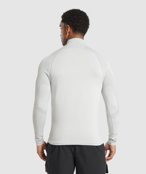 Apex Seamless 1/4 Zip Light Grey/Medium Grey - Image 3