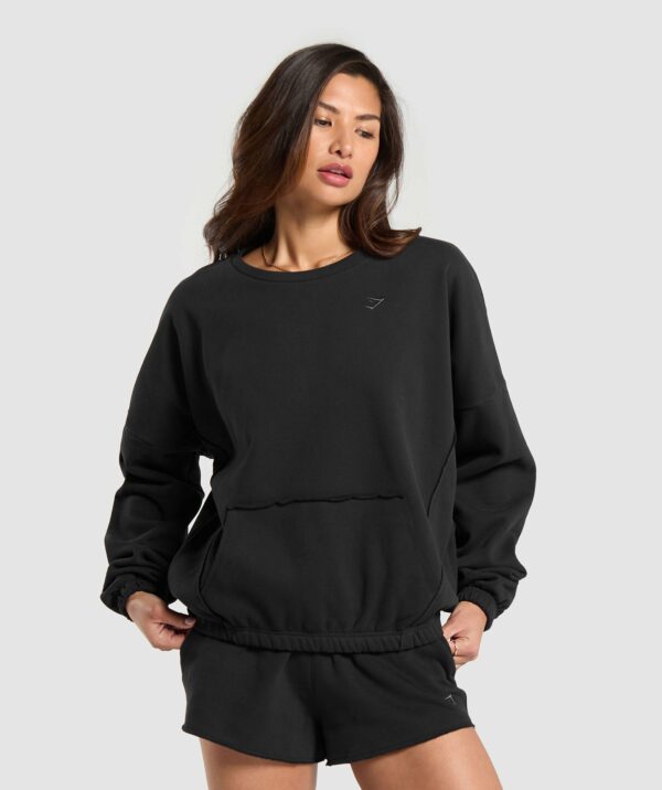 Fleece Oversized Sweatshirt Black