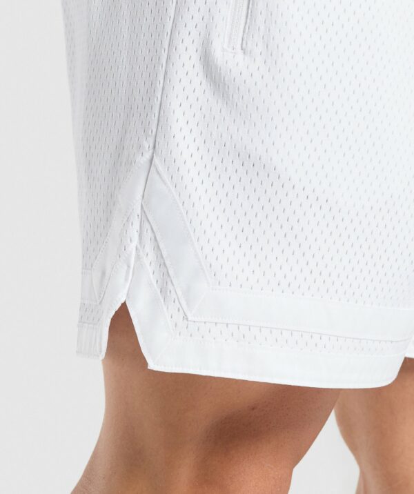 Varsity Mesh Shorts White - Image 5