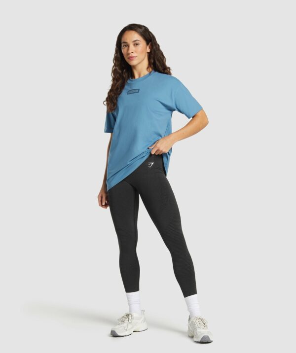 Block Oversized T-Shirt Classic Blue - Image 4