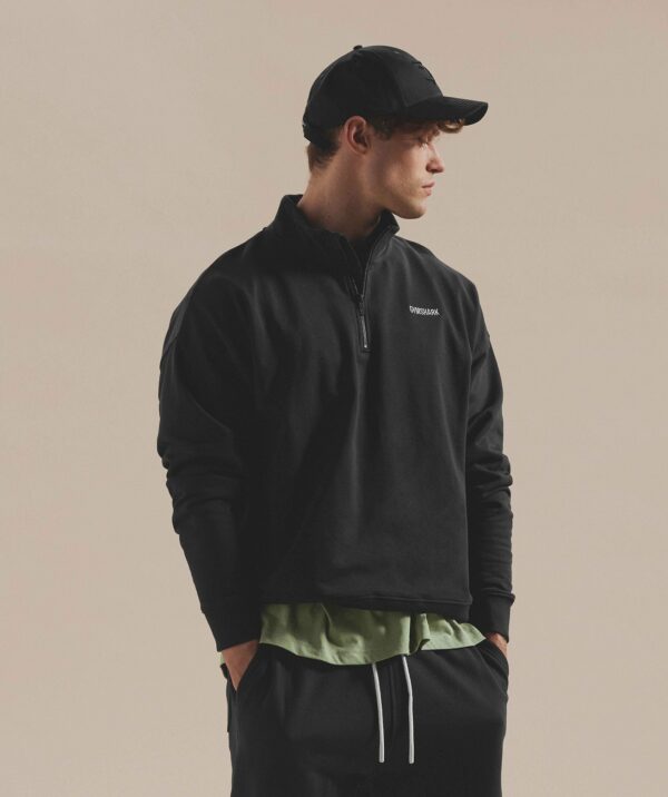 Rest Day Sweats 1/4 Zip Black