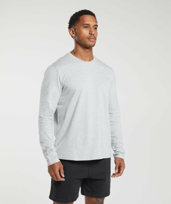 Crest Long Sleeve T-Shirt Light Grey Marl - immagine 3