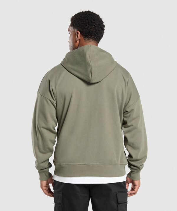 Crest Oversized Zip Up Hoodie Base Green - immagine 2