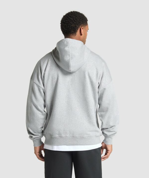 Crest Oversized Zip Up Hoodie Light Grey Core Marl - immagine 2