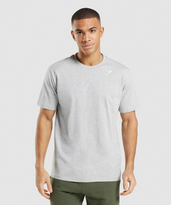 Crest T-Shirt Light Grey Marl