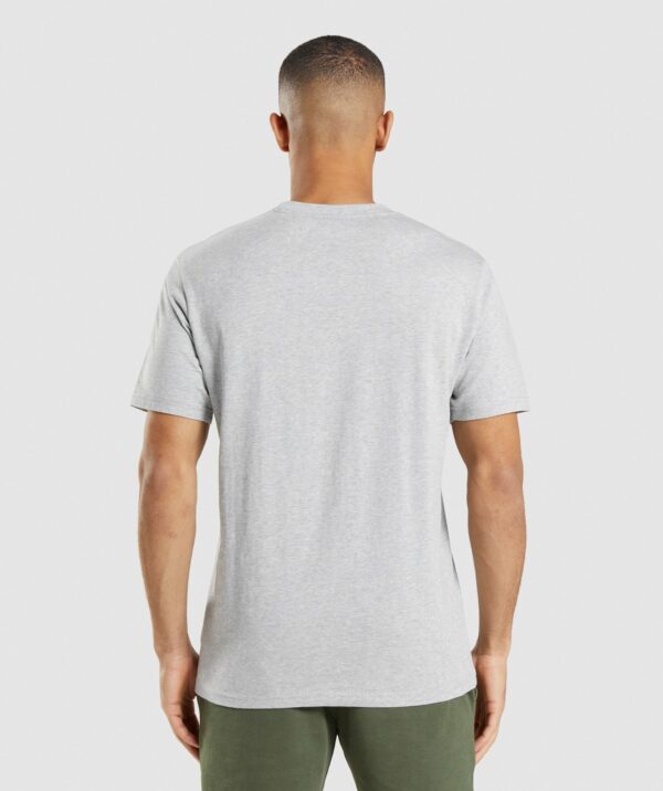 Crest T-Shirt Light Grey Marl - Image 2