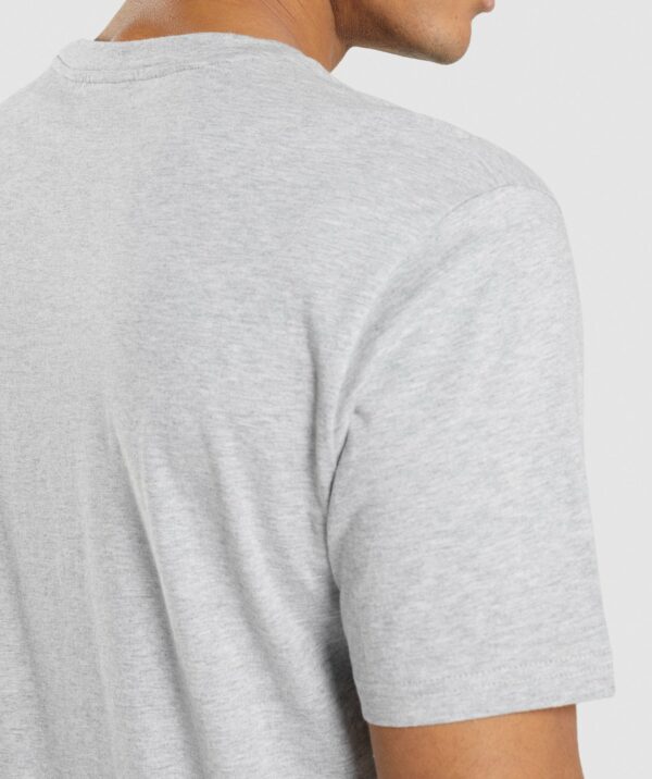 Crest T-Shirt Light Grey Marl - Image 5