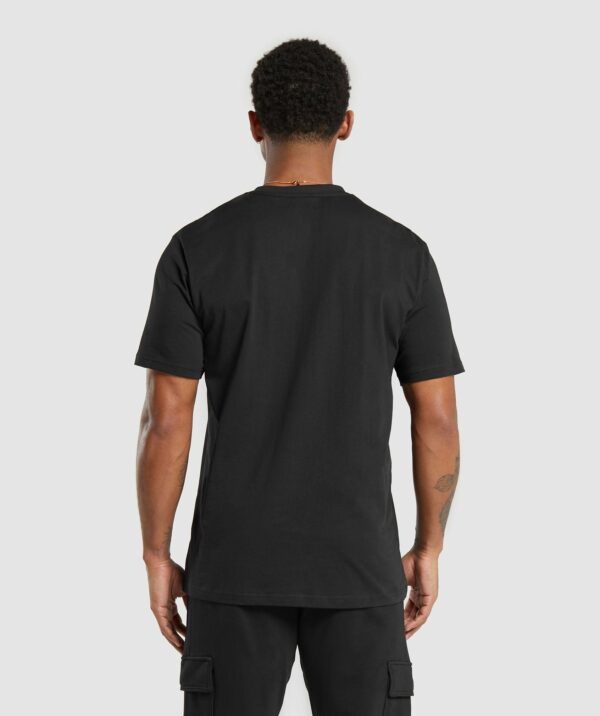 Crest V-Neck T Shirt Black - Image 2