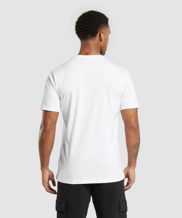 Crest V-Neck T Shirt White - Image 2