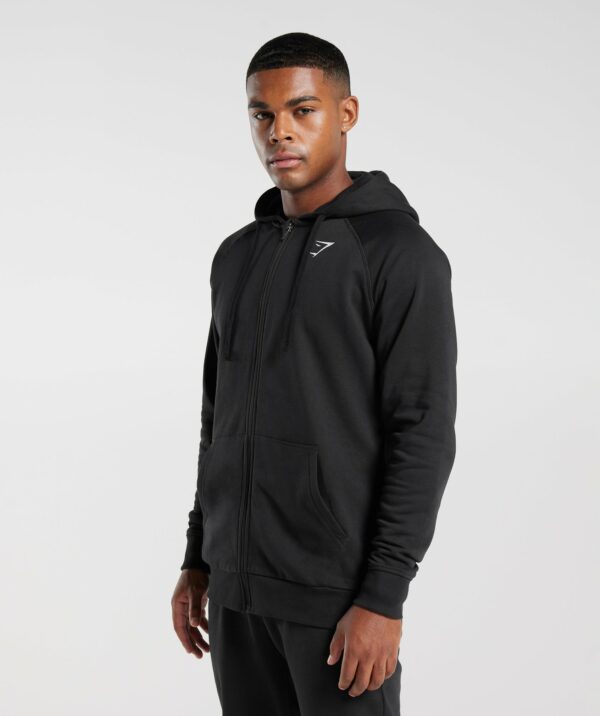 Crest Zip Up Hoodie Black - immagine 3