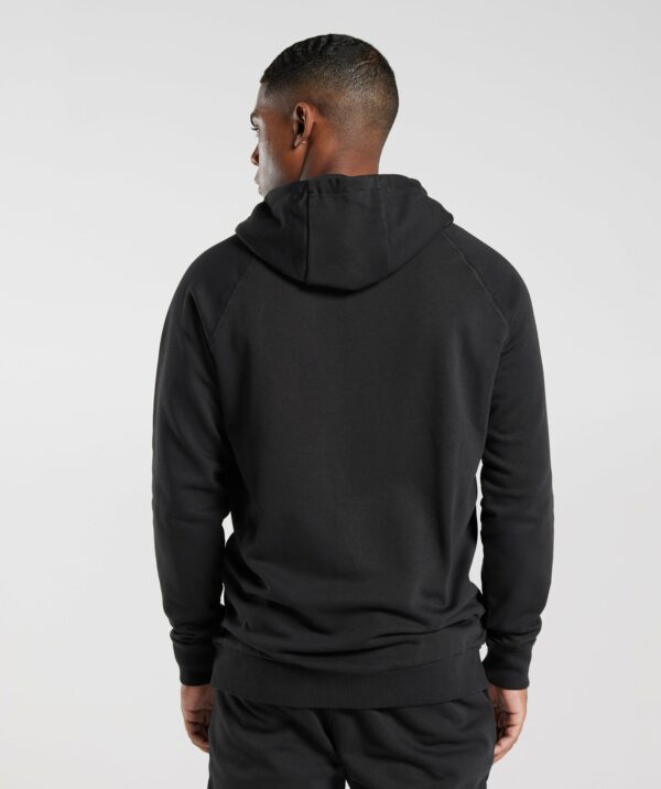 Crest Zip Up Hoodie Black - immagine 2