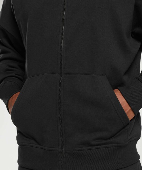 Crest Oversized Zip Up Hoodie Black - Image 5