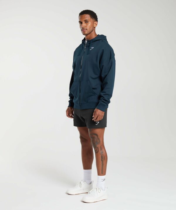 Crest Oversized Zip Up Hoodie Navy - immagine 4