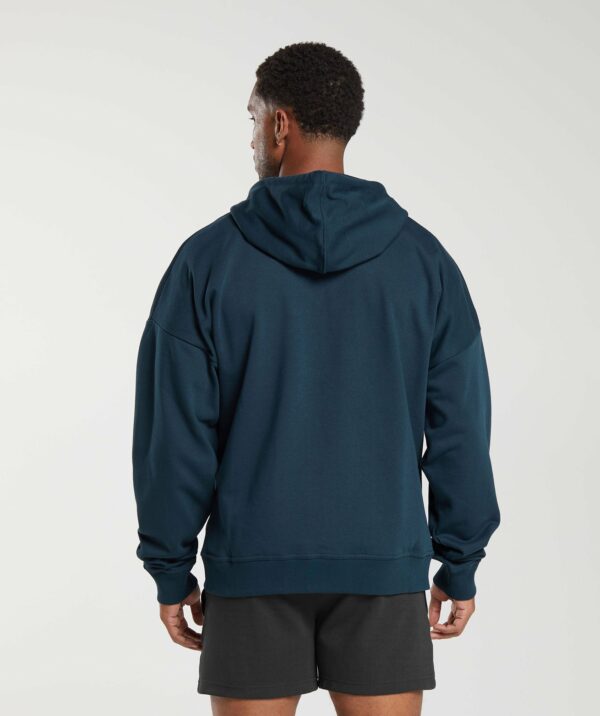 Crest Oversized Zip Up Hoodie Navy - immagine 2