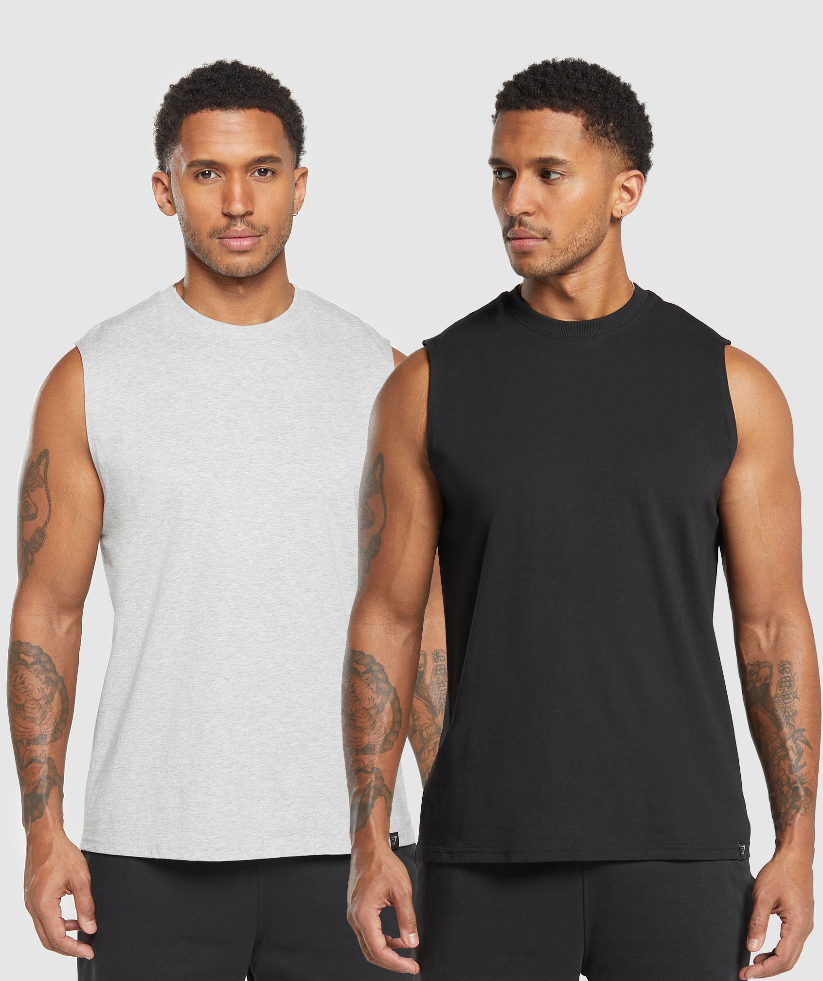 Everyday Tank 2 Pack Black/Light Grey Core Marl