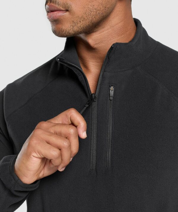 Fleece 1/4 Zip Black - Image 4