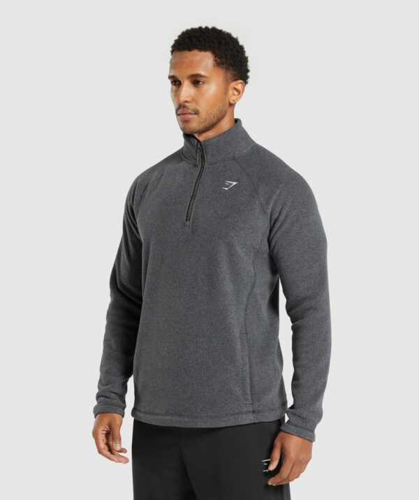 Fleece 1/4 Zip Black/Graphite Grey - Image 3