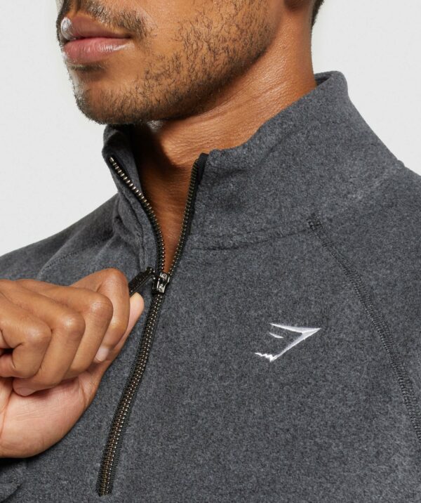 Fleece 1/4 Zip Black/Graphite Grey - Image 5