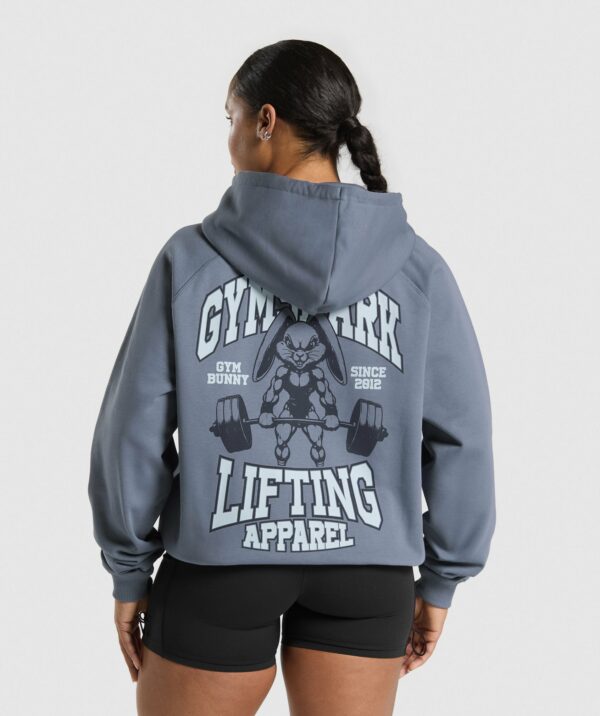 Gym Bunny Oversized Hoodie Iron Blue