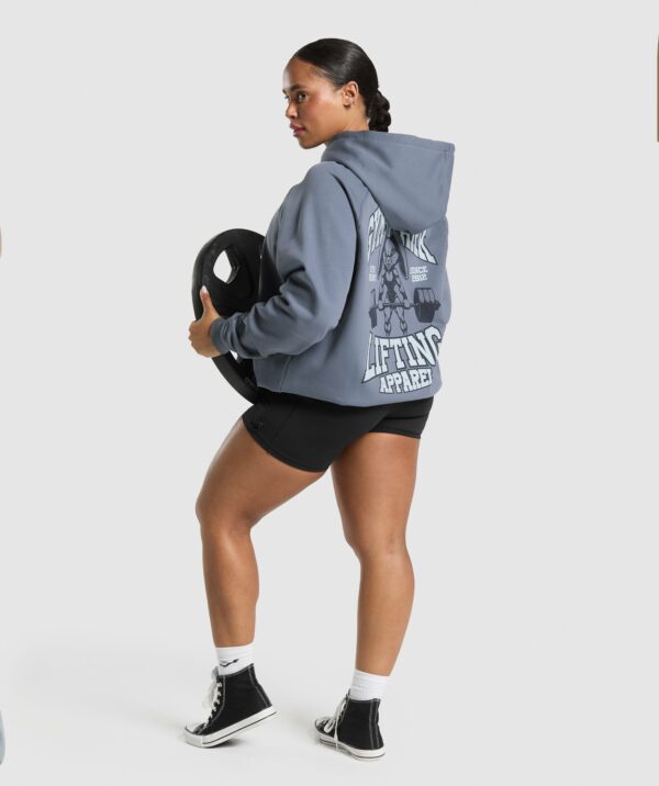 Gym Bunny Oversized Hoodie Iron Blue - Image 5