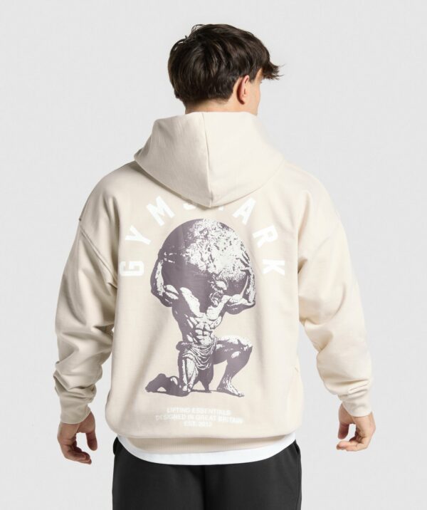 Atlas Zip Up Hoodie Oat White