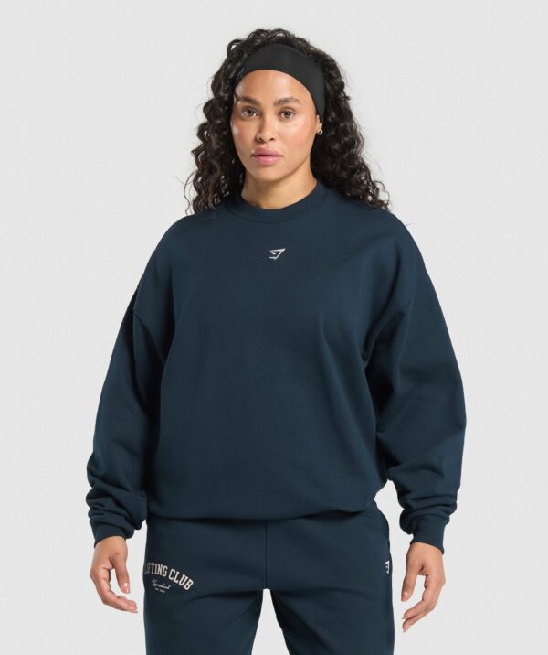 Lifting Club Oversized Sweatshirt Navy - immagine 2