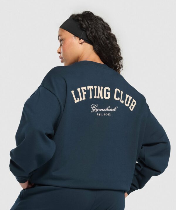 Lifting Club Oversized Sweatshirt Navy - immagine 7