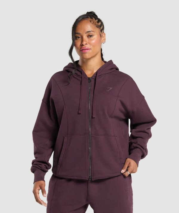 Power Oversized Zip Hoodie Depth Purple - immagine 2