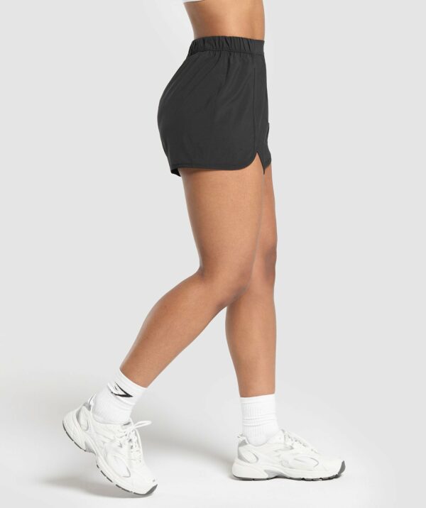 Scallop Hem Shaped Shorts Black - Image 3