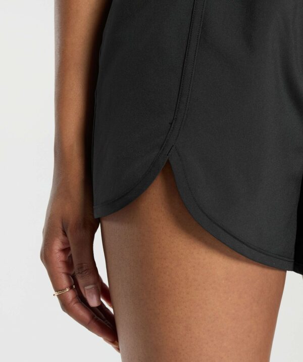 Scallop Hem Shaped Shorts Black - Image 6