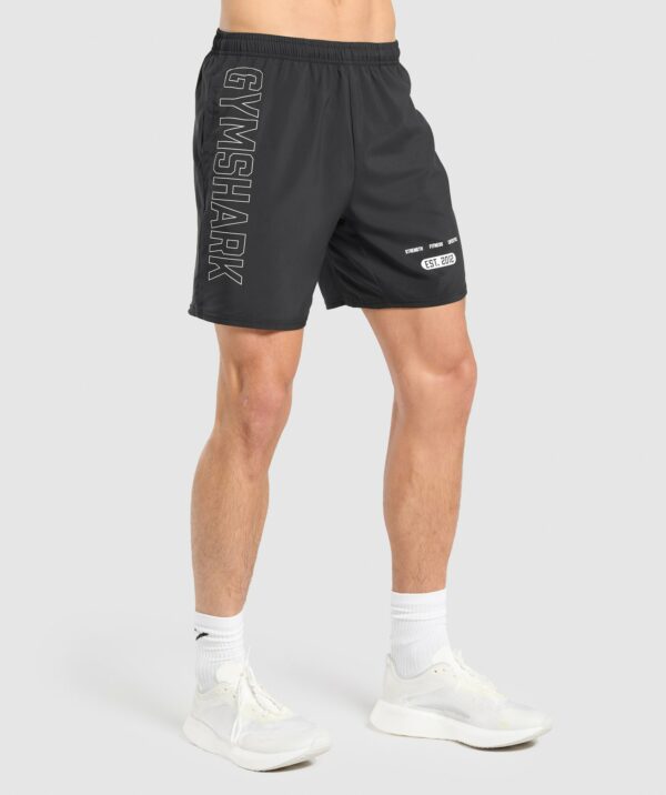 Fitness Graphic Shorts Black - Image 2