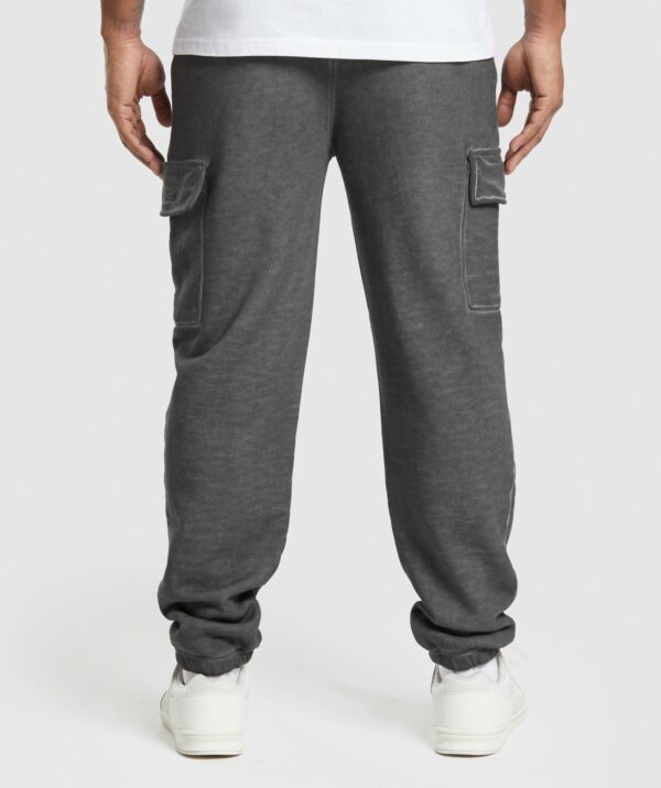 Heavyweight Washed Cargo Joggers Black - immagine 2