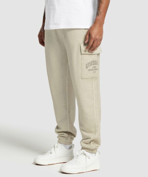 Heavyweight Washed Cargo Joggers Pebble Grey - immagine 3