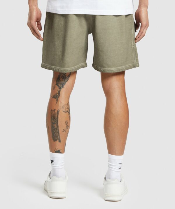 Heavyweight Washed Cargo Shorts Utility Green - Image 2