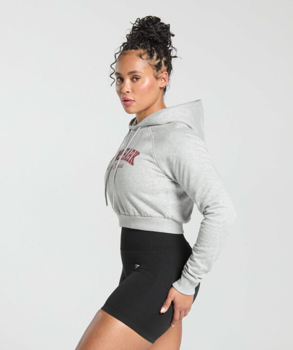 Lifting Essentials Graphic Cropped Hoodie Light Grey Core Marl - immagine 3