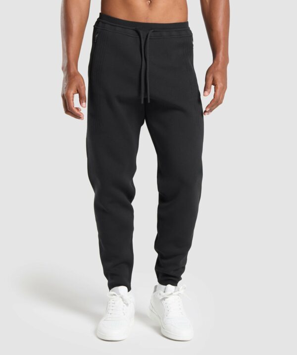 Flat Knit Joggers Black