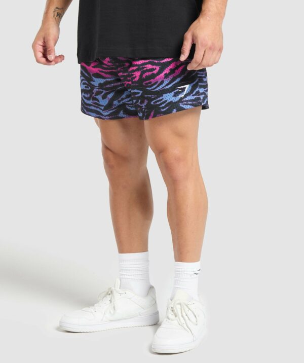 Printed Mesh 5" Shorts Physical Pink - immagine 2