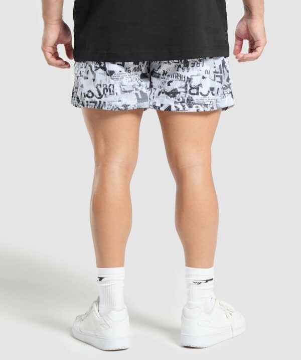 Printed Mesh 5" Shorts White - immagine 2