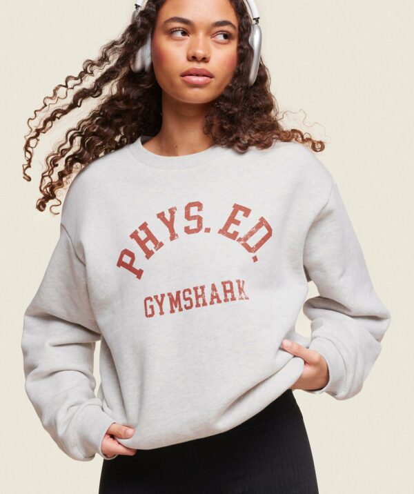 Phys Ed Crew Neck Sweatshirt Light Grey Core Marl - immagine 6