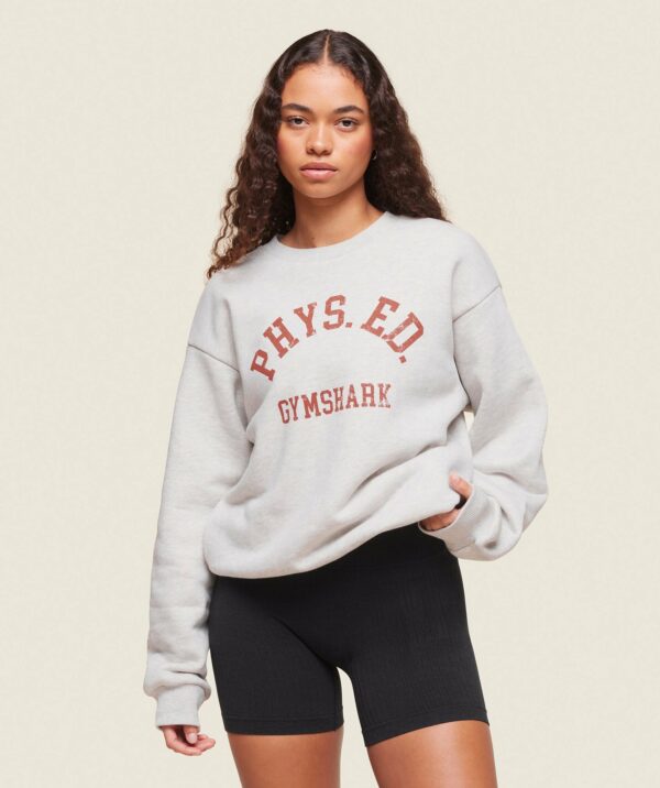 Phys Ed Crew Neck Sweatshirt Light Grey Core Marl