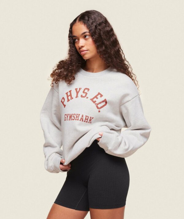 Phys Ed Crew Neck Sweatshirt Light Grey Core Marl - immagine 3