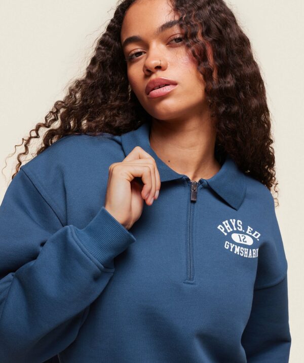 Phys Ed Graphic 1/4 Zip Soft Blue - immagine 5