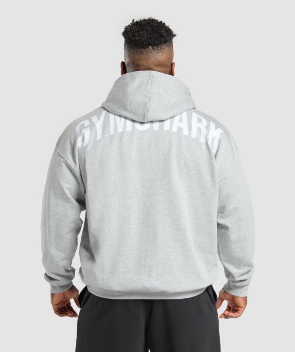 Power Zip Up Hoodie Light Grey Core Marl