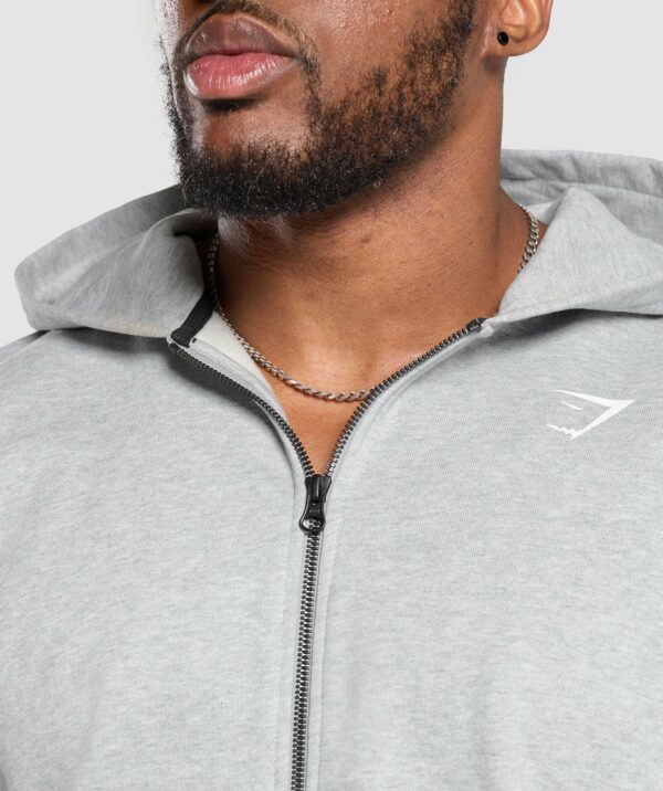 Power Zip Up Hoodie Light Grey Core Marl - immagine 5